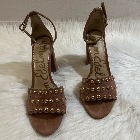 Sam Edelman Womens Yaria Dusty Rose Studded Block Heel Sandal Size 9.5 - Picture 3 of 8